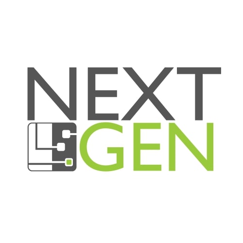 The logo has the words Next Gen written, with the Lab logo next to it, which looks like a circuit board..