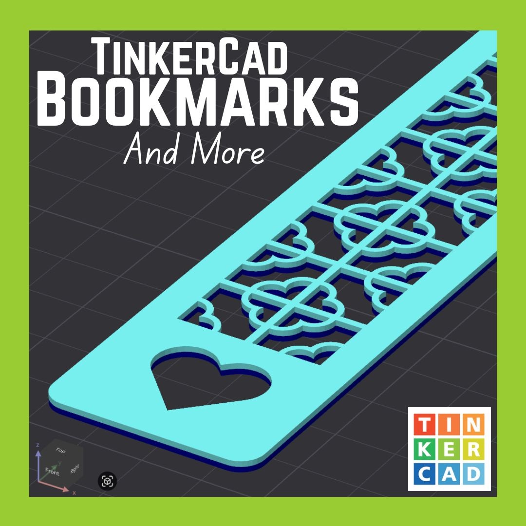 Detailed blue bookmark on a grey background