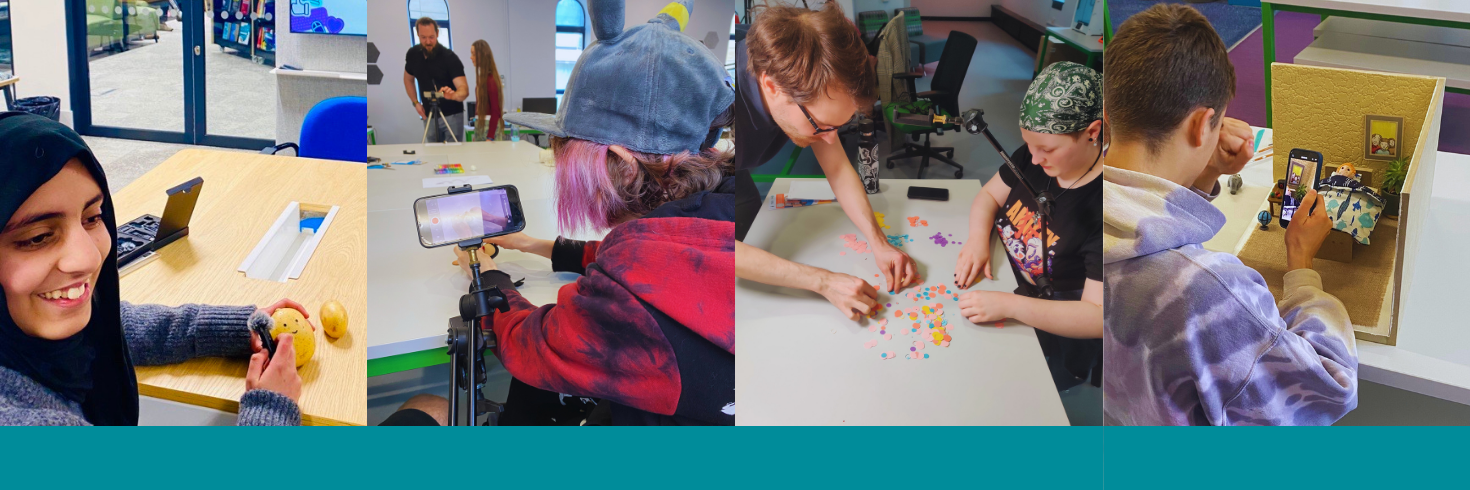 collage of young people attending digital bootcamps