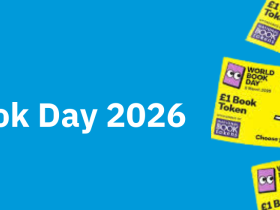 An image of three world book day tokens on a blue background. Text reads 'World Book Day 2026.'