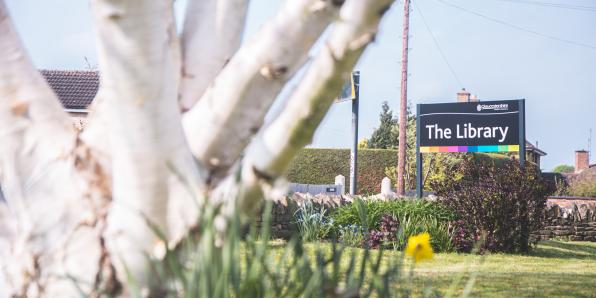 The Library signage outside