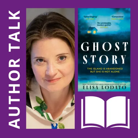 Image of author Elisa Lodato and the cover of her novel Ghost Story