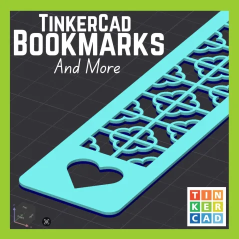 Detailed blue bookmark on a grey background