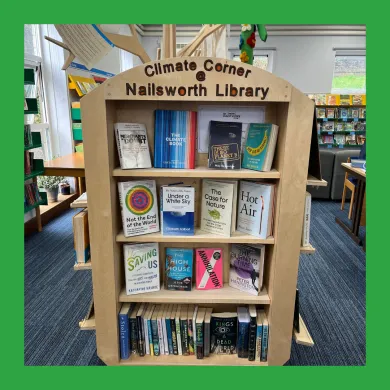 image of climate corner book display at Nailsworth Library