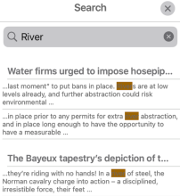 ePress text view search results
