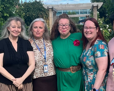 Photo of staff from the shortlisted libraries standing outside