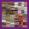 Image of lots of colourful knitting swatches with different patterns